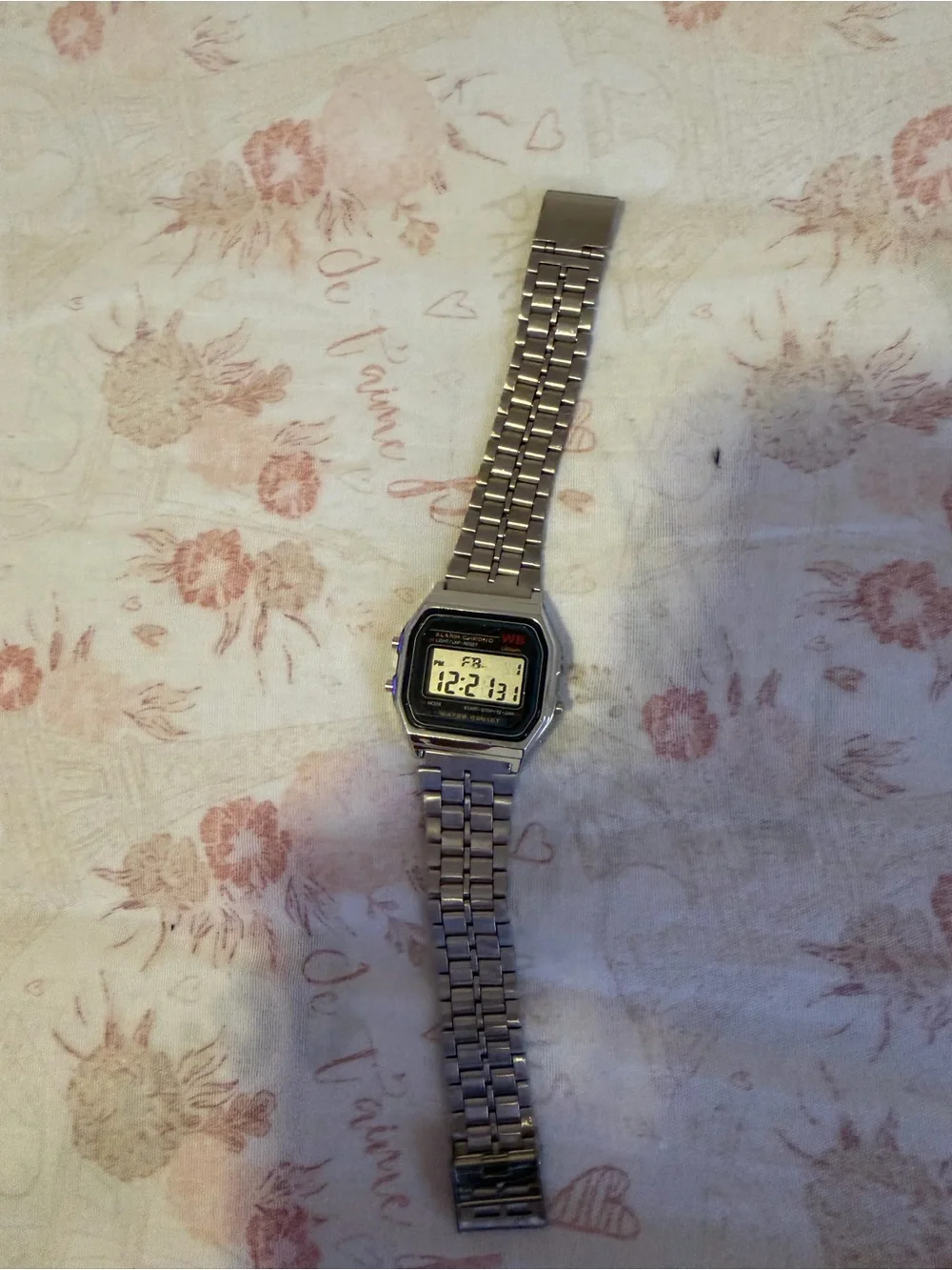 Classic Stainless Steel Digital Watch
